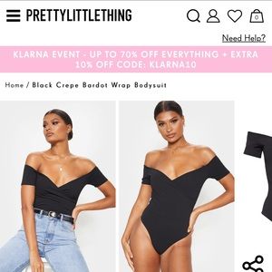 Black off the shoulder bodysuit